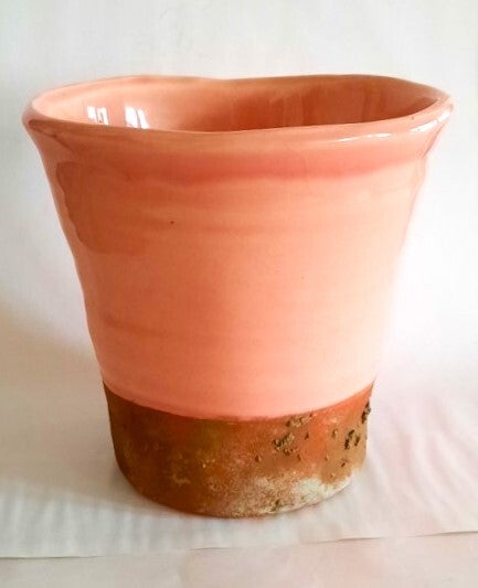 Prachtige Handgemaakte Keramische Bloempot – Roze Terracotta