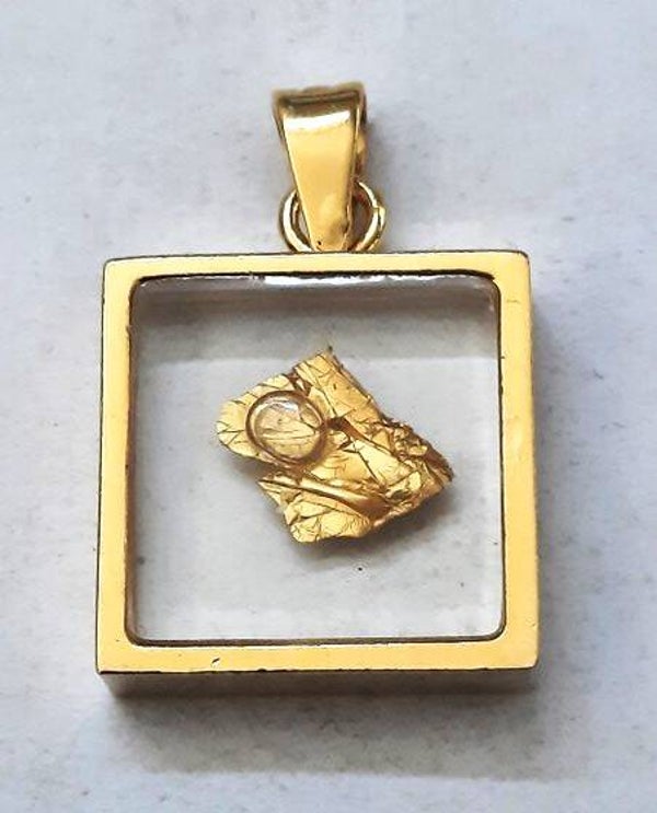 Prachtige vintage hanger met echt Bladgoud – Verguld