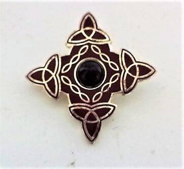 Prachtige Vintage Keltische broche hanger met Bruin Emaille