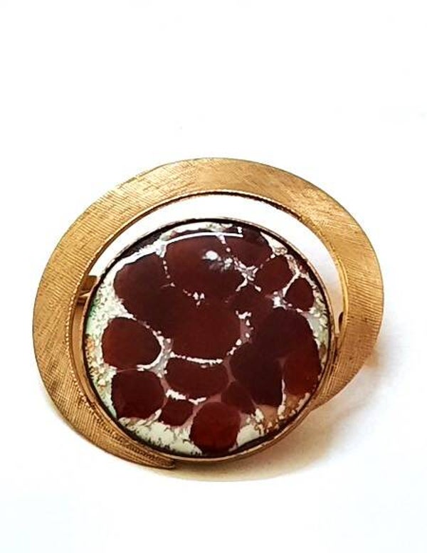 Prachtige vintage Mid-Century emaille broche
