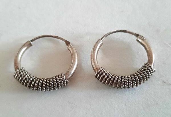 Prachtige zilveren Bali Hoops Rope Twist Design 925