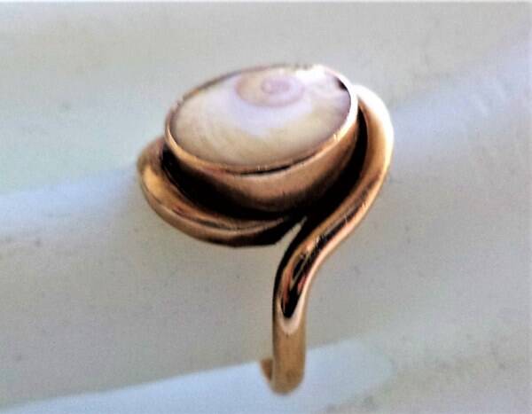 Prachtige 14k Gouden ring met Oogje van Naxos / Shiva