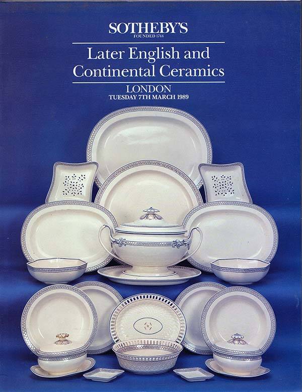 Sotheby - Later English and Continental Ceramics March 1989