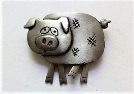 Varkensbroche met beweegbare pootjes JJ Jonette Jewelry