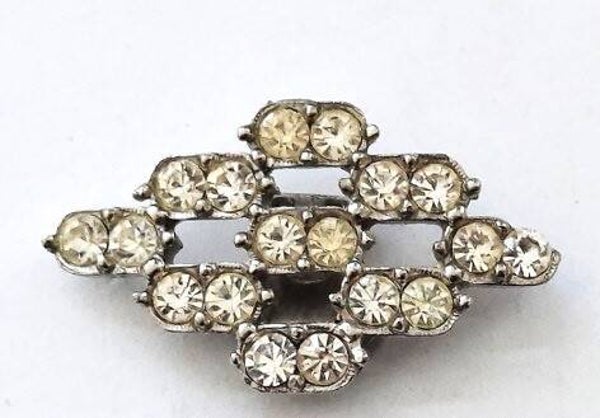 Vintage Art Deco Stijl kledingclip met strass steentjes