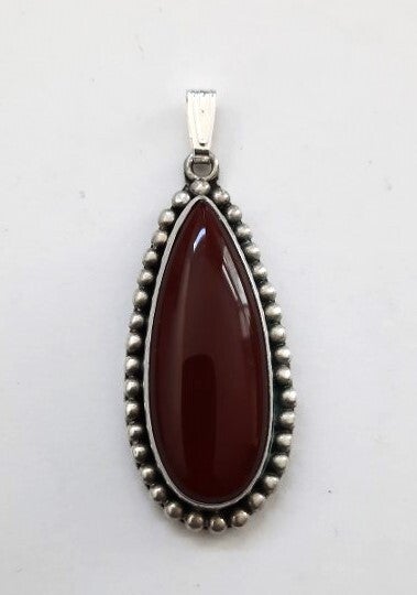 Vintage BA Suarti Bali hanger, 925 zilver met Carneool