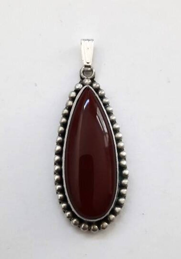 Vintage BA Suarti Bali hanger, 925 zilver met Carneool
