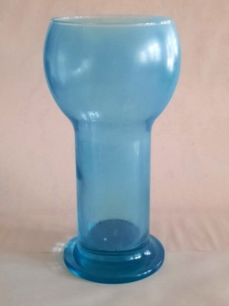 Vintage blauw Hyacintenglas – Bollenvaas – Mid Century Modern