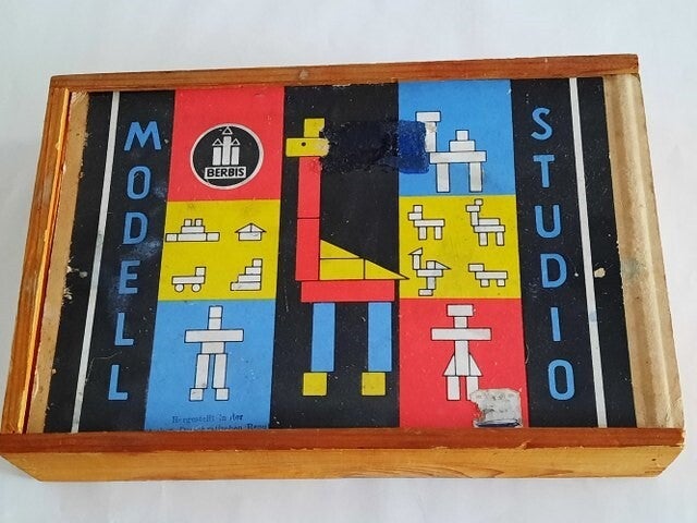 Vintage DDR Houten Bouwdoos - Berbis "Modell Studio" - Jaren '60/'70
