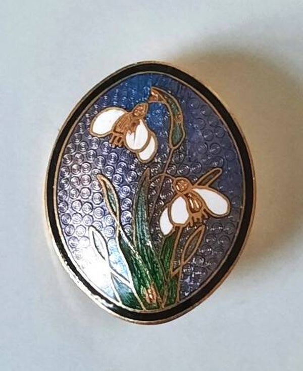Fish - Vintage broche, cloisonné emaille – Sneeuwklokjes
