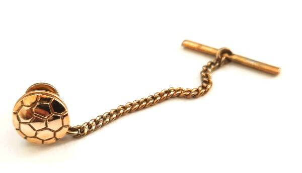 Vintage gouden Stropdasspeld (Tie Tack) Voetbal – Klassiek & Elegant