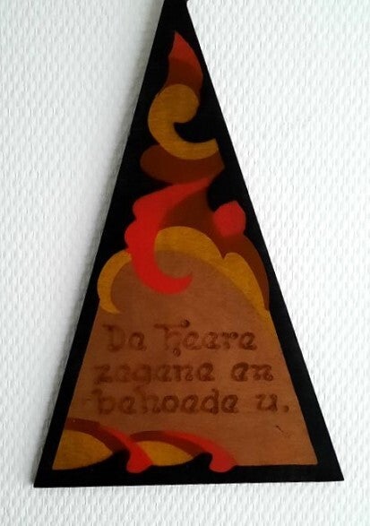 Vintage houten wandbordje "De Heere zegene en behoede u."