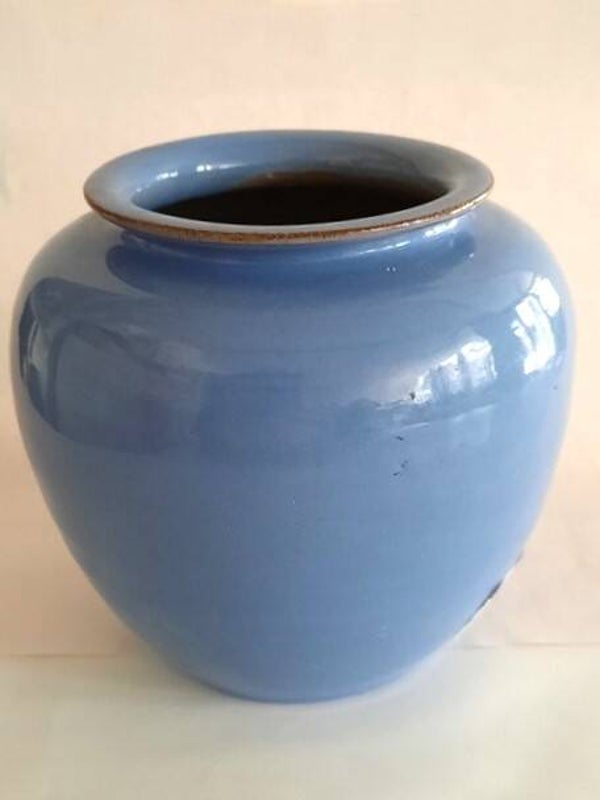 Vintage keramiek vaas (WGP) in hemelsblauw, 92