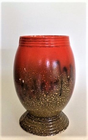 Vintage keramische vaas rood/bruin, gemerkt 1040-1