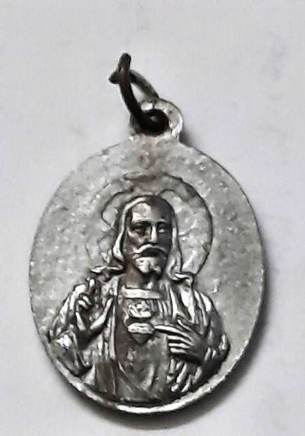Vintage Scapulier Medaille – Onze-Lieve-Vrouw van de Berg Karmel & Heilig Hart (8043)