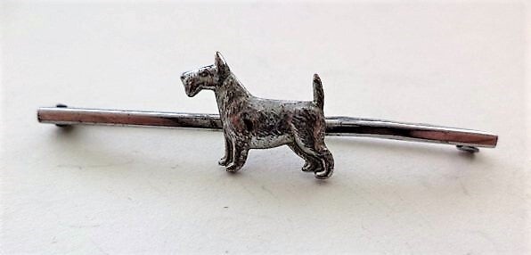Vintage staafbroche met Terriër, Westie voor de hondenliefhebber