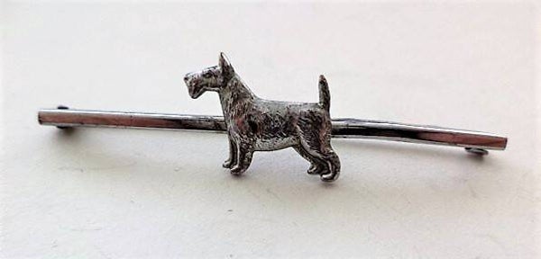 Vintage staafbroche met Terriër, Westie voor de hondenliefhebber