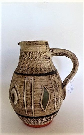 Vintage West Germany Keramiek Kan - Ü-Keramik (Übelacker) 504-25 - Sgraffito Decor