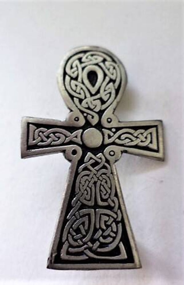 Vintage zilveren Ankh broche, Keltisch vlechtwerk, 925