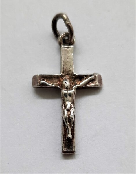 Vintage zilveren Crucifix hanger, Frans Katholiek