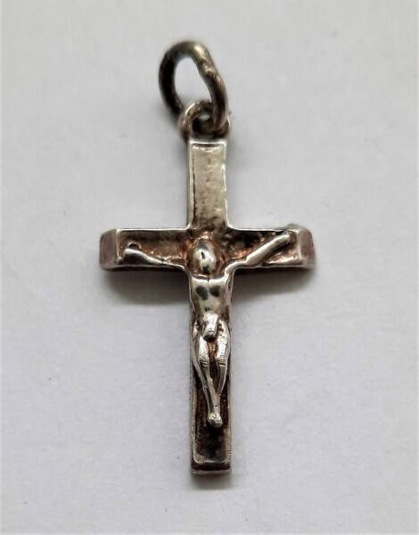 Vintage zilveren Crucifix hanger, Frans Katholiek