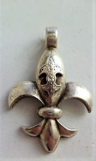 Vintage zilveren hanger Franse Lelie, 925