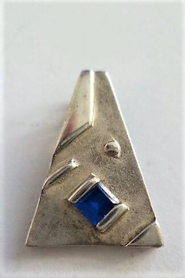 Vintage zilveren hangertje met blauwe spinel 925