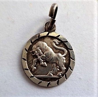 Vintage zilveren hangertje Sterrenbeeld Stier, 925