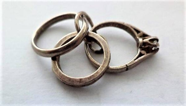 Vintage zilveren "Ringen van het Huwelijk" Bedel - 3-delig