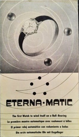 Zeldzame 6-Pagina Vintage Eterna-Matic Folder / Horlogemakers Handleiding (1950s)