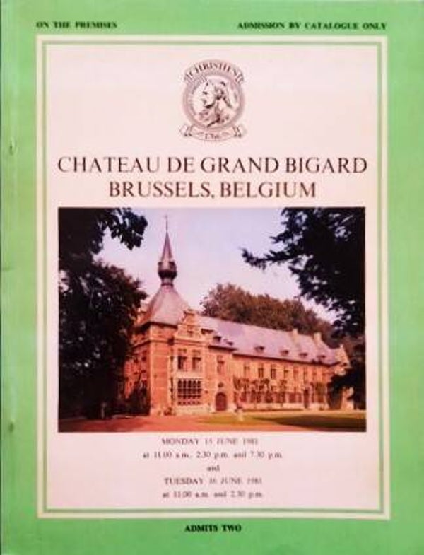 Zeldzame Sotheby’s Veilingcatalogus Château de Grand Bigard (Brussel, 1981)