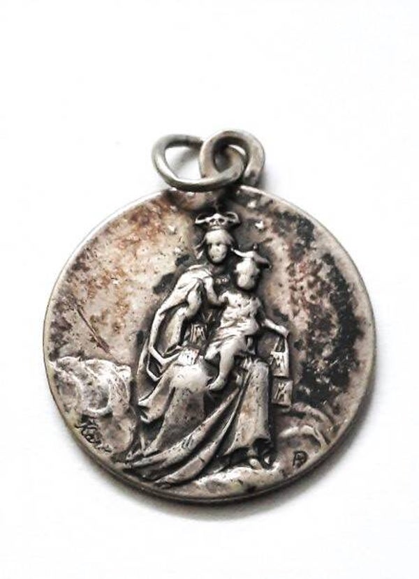 Zilveren Scapulier Medaille – Gesigneerd F.P. Lasserre & Adolphe Penin