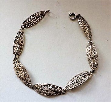Fijne vintage filigrain zilveren armband 925