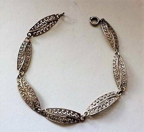 Fijne vintage filigrain zilveren armband 925