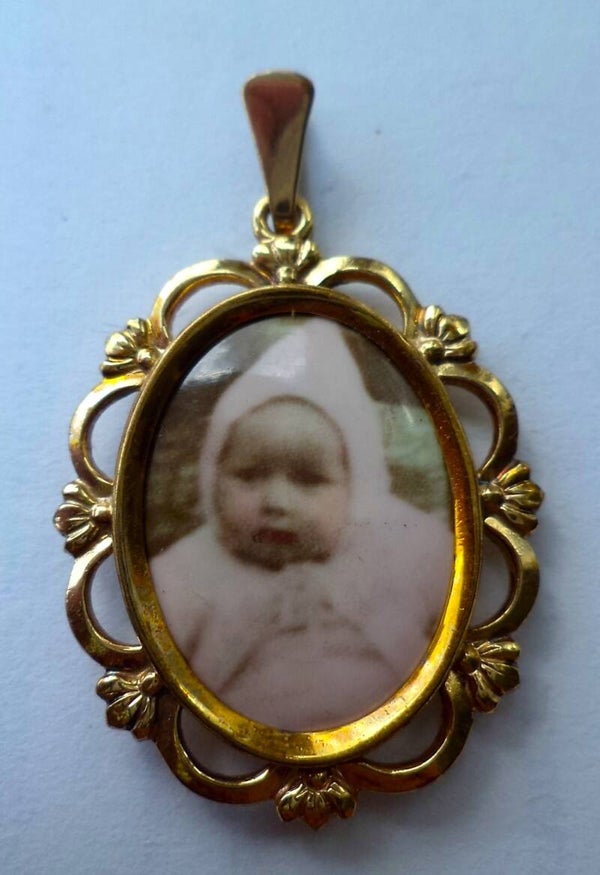 Antiek Art Nouveau goud doublé foto-medaillon – Jugendstil (7812-1034)