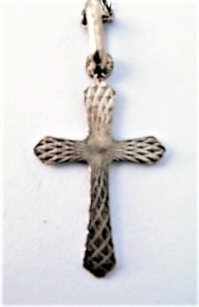 Prachtig zilveren kruisje hanger met ketting (124)