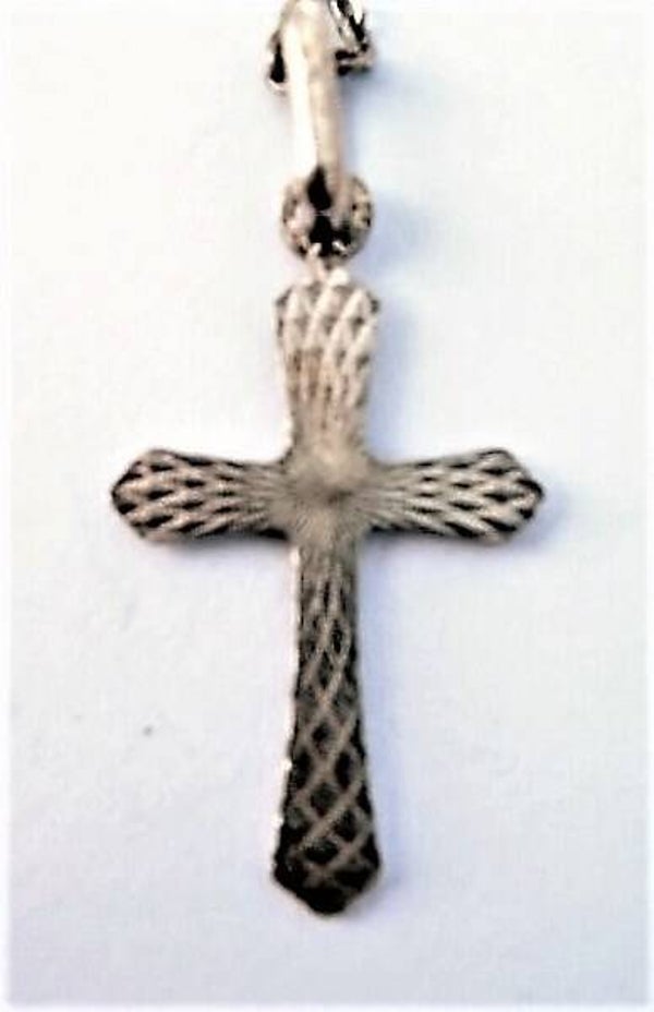 Prachtig zilveren kruisje hanger met ketting (124)