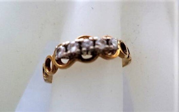 Prachtige 14k Gouden Alliance Rijring Diamant - Maat ca. 19,2 mm. (14)