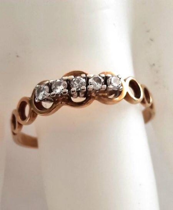 Prachtige 14k Gouden Alliance Rijring Diamant - Maat ca. 19,2 mm. (14)