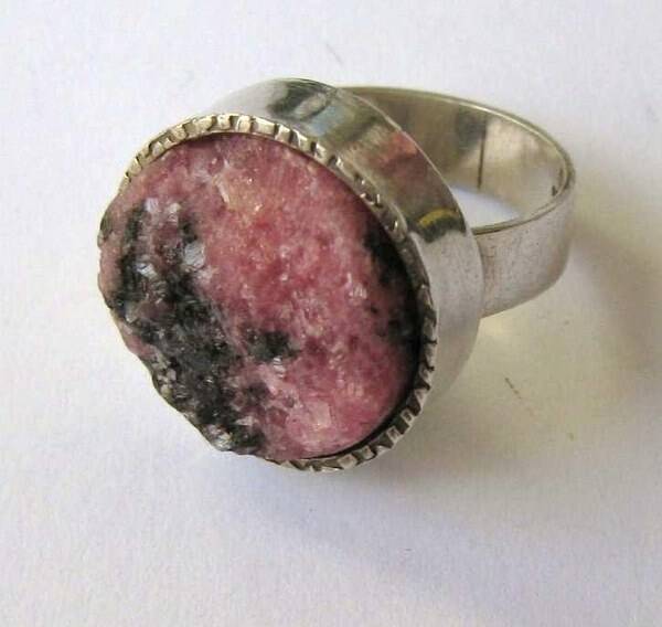 Modernist rhodochrosiet 835 zilver ring, 15,7 mm (6144-1557)