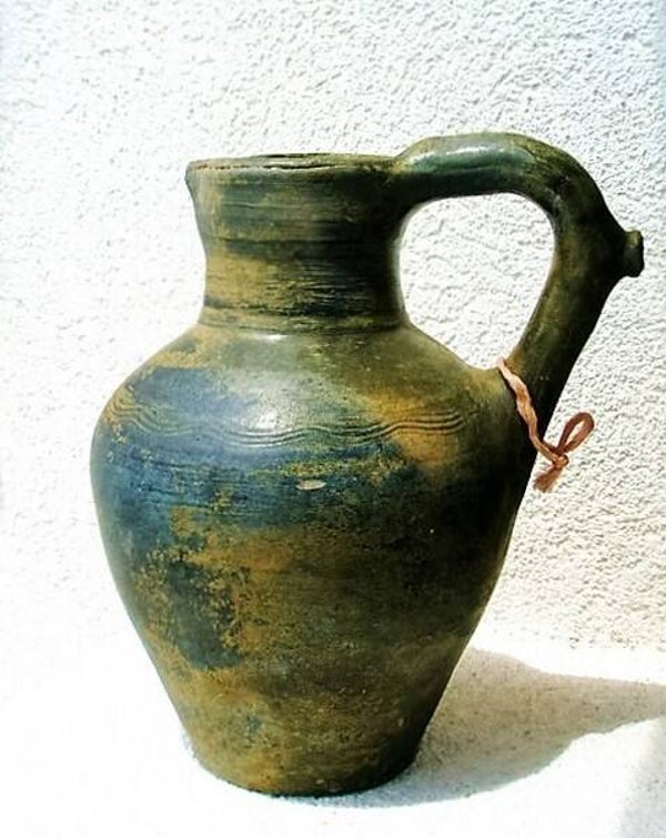 Antieke Hongaarse aardewerk kruik – Veres Péter (Gyor)  (164)