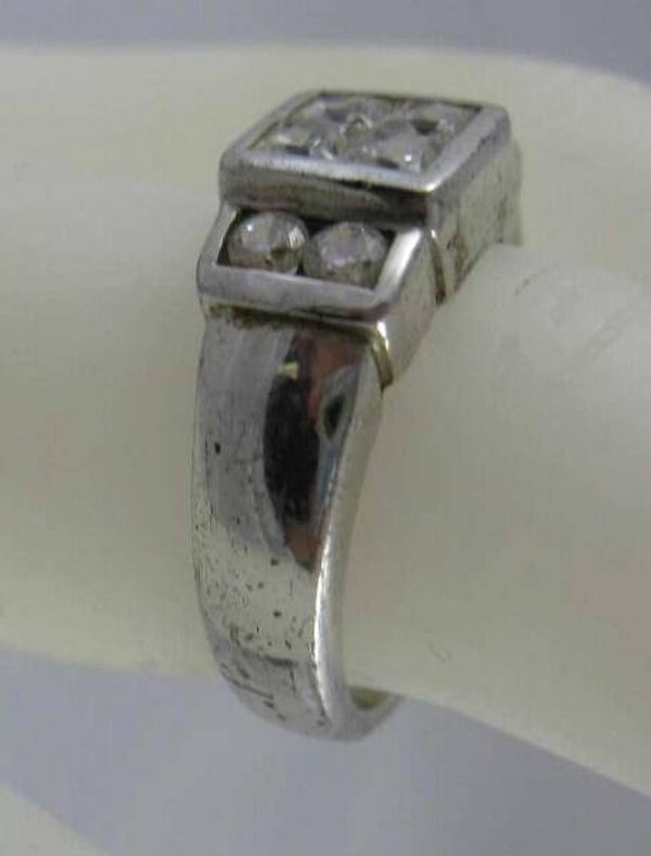 Prachtige vintage 925 ring met bergkristallen (6646-1692)