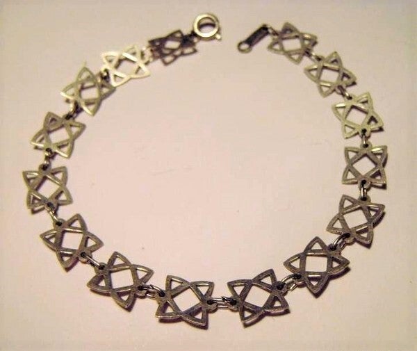 Vintage zilveren Keltische knoop armband 925 S (221)