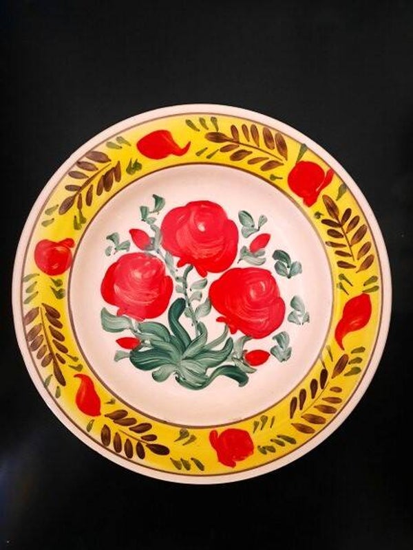 Vintage Roemeens wandbord Sighi?oara – Handgeschilderd volkskunst (25)