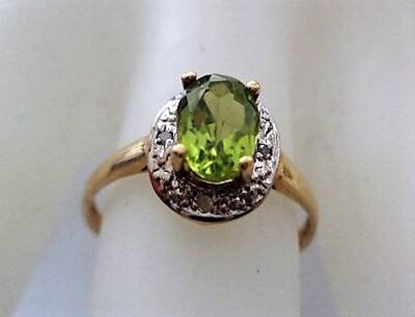 Prachtige vintage gouden ring peridot en diamanten (26)