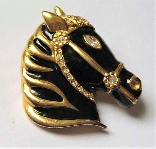 Sjaalclip sjaalklem paardenhoofd met strass (2682-48)