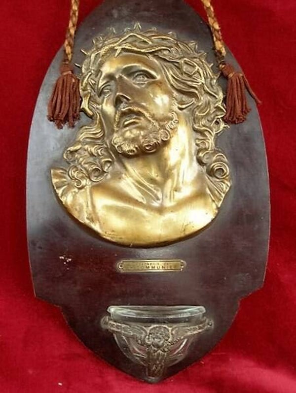 Antiek Wijwaterbakje Jezus met Doornenkroon (2811-2)