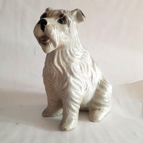 Vintage porseleinen Hondenbeeldje – Terriër / Schnauzer (2850)