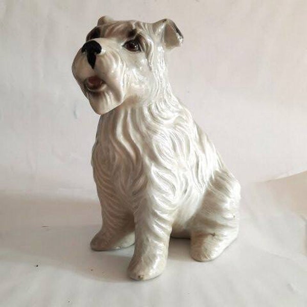 Vintage porseleinen Hondenbeeldje – Terriër / Schnauzer (2850)