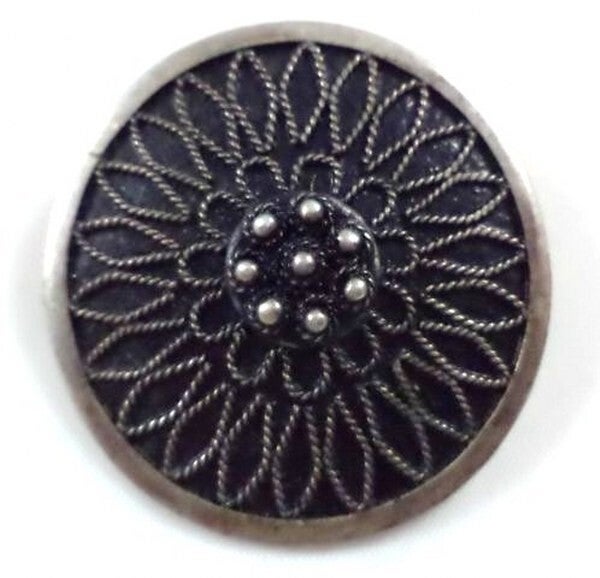 Antieke 1000 zilver broche met opgelegd filigrain. Heel apart (7237-3286)
